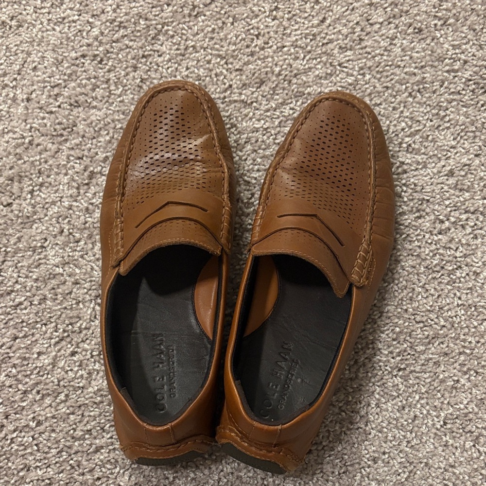 Cole Haan Men's Tan Perforated Loafers